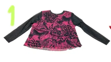 DANA 꽃무늬 프린트 긴팔 상의 블라우스 핑크 블랙 2벌 세트