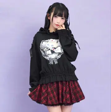 Secret Honey Cat 프릴 후드티