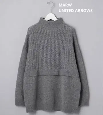 MARW UNITED ARROWS 하이넥 니트 그레이