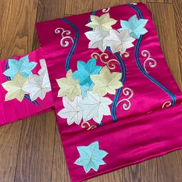 앤티크 나고야 오비 자수 색상 수자