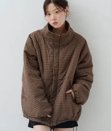 체크 충전솜 리버서블 아우터 M 사이즈