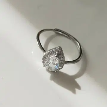 S925 문스톤 페어쉐이프 물방울 반지