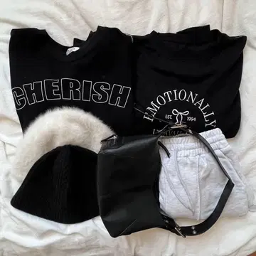 맨투맨 겨울 의류 스웨트 팬츠 트레이닝복 숄더백 모자 퍼