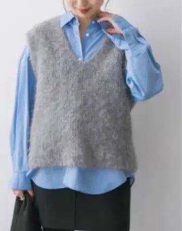 [ Spick and Span ] 알파카 혼방 니트 베스트 그레이