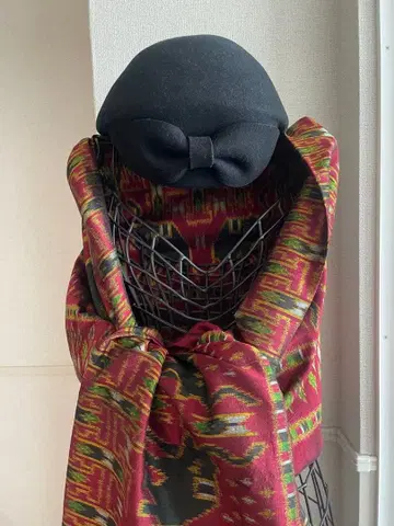 태국 실크 빨간색 카스리 코끼리 패턴 손직물