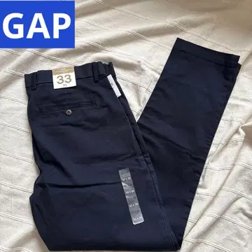 미사용 새상품 택 포함 GAP 슬림핏 치노 팬츠 33x30 네이비