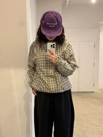 나일론 체크 지퍼 자켓