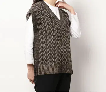 언그리드 자카드 루즈 베스트 니트 베스트