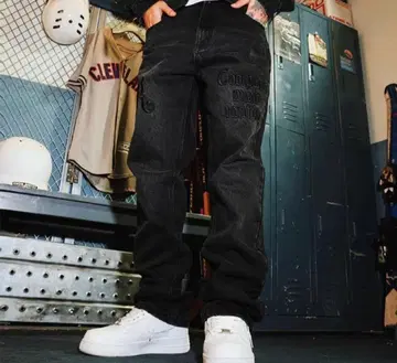 블랙 데님 팬츠