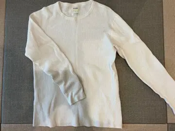 BEAMS 화이트 서멀 크루넥 와플