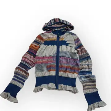 풀 집업 후드티 울 모헤어 실크 봄/가을 스트레치 컬러풀