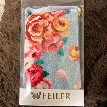 FEILER 꽃무늬 파우치 스카이블루