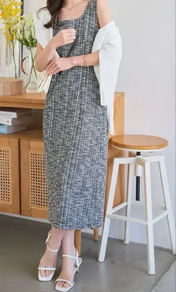 스트레치 트위드 원피스