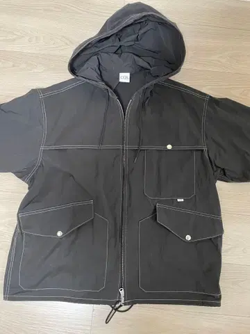 블랙 나일론 자켓 L 사이즈 후드 부착