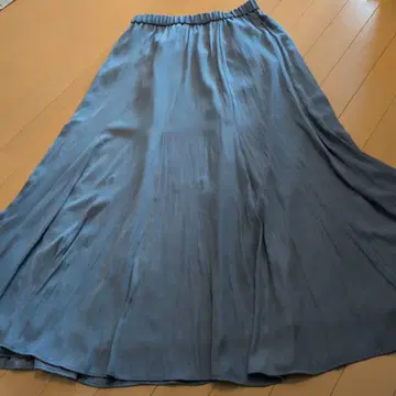 언타이틀 블루 그레이 플레어 롱 스커트 L