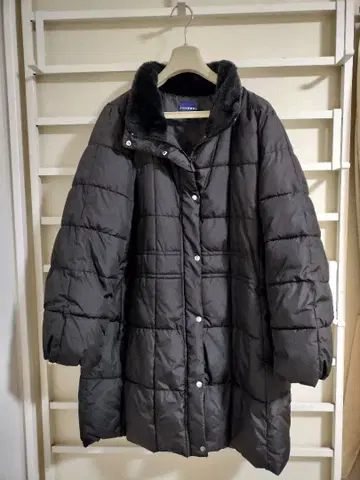 노안누 noannu 퍼 달린 롱 충전솜 자켓 블랙 코트