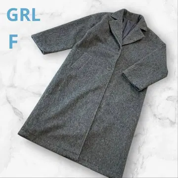 그레일 체스터 코트 롱 기장 그레이 프리 사이즈 루즈핏 새상품급