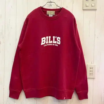 새상품 BILLVAN 빌반 아메카지 BILLS 로고 쭈리 와인 레드 XL