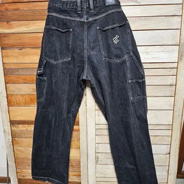 ROCAWEAR 블랙 데님 페인터 38 블랙 로카웨어 배기