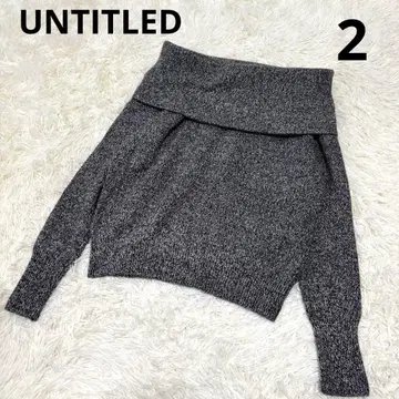 UNTITLED 캐시미어 혼방 오프숄더풍 니트 차콜 2