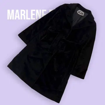 MARLENE DAM 롱 코트 블랙 벨로아 사이즈 40 S-1029