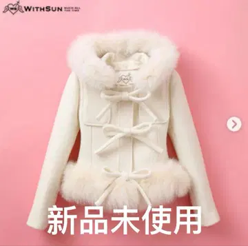 미사용 새상품 withsun 위즈선 리본 숏 코트