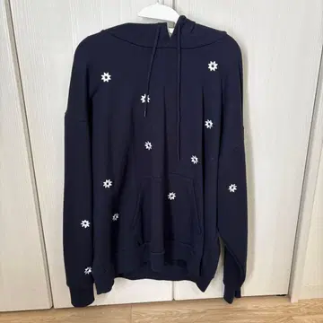 NICK GEAR 네이비 꽃무늬 자수 후드티 XL