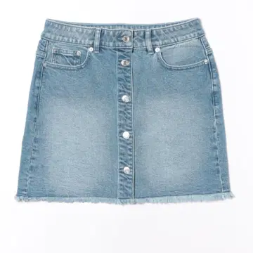 MICHAEL KORS 라이트 블루 버튼 프론트 미니 스커트