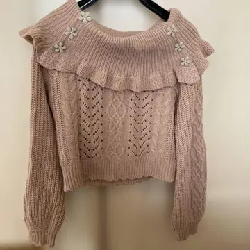 LIZ LISA 프릴 장식 핑크 니트