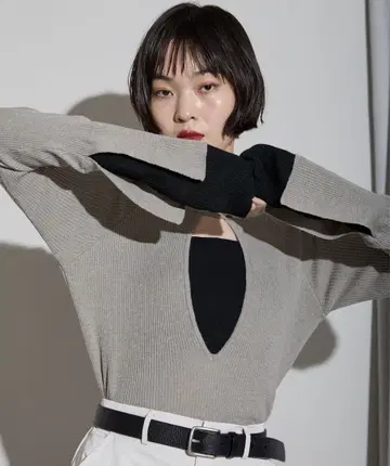 새상품 leimn 그레이 V넥 긴팔 니트