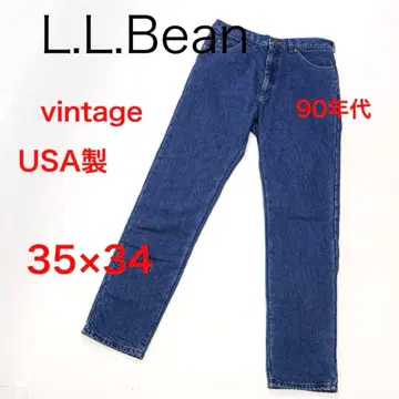 H3623-42 엘엘빈 USA 제작 90년대 청바지 타탄 체크 안감