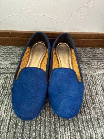 이탈리아 AVEC MODERATION 파랑 송치 플랫슈즈 35 22.5