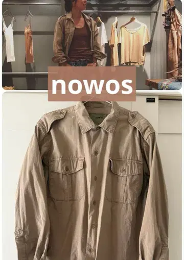 nowos 치노 셔츠 자켓 밀리터리 셔츠