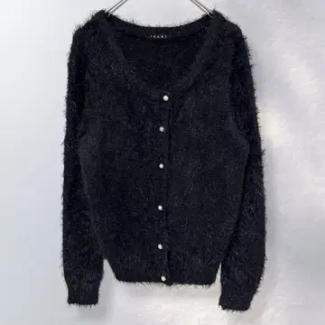 잉그 INGNI 모헤어 니트 가디건 펄 버튼 무지 M [ i407