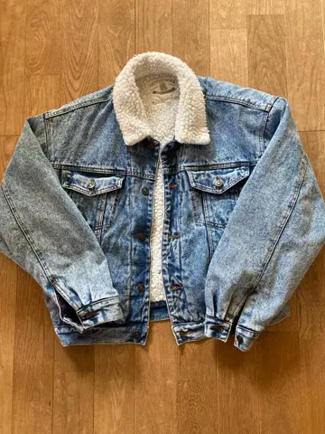 IMPRESSIVE 케미컬 워시 보아 데님 자켓! 짧은 기장! 남녀!