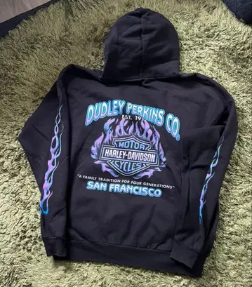 Harley-Davidson 파이어 프레임 디자인 후드 맨투맨