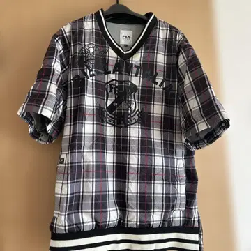 FILA 체크 무늬 소매 탈부착 가능, 방한