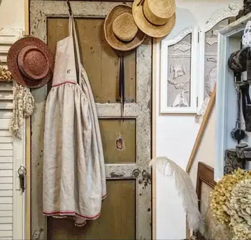 택 포함 새상품 핸드메이드 작가 mifumi 크로스 개더 에이프런 드레스