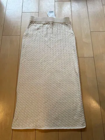 IENA 아이보리 케이블 짜임 롱 스커트