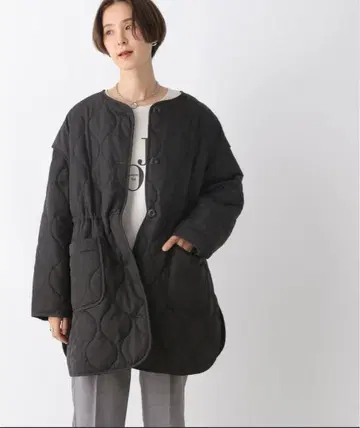 블랙 퀼팅 자켓 오버 사이즈