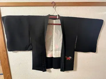 [ H ] 순수 실크 겉옷 교육용 실 있음 블랙 전통 예복 기모노