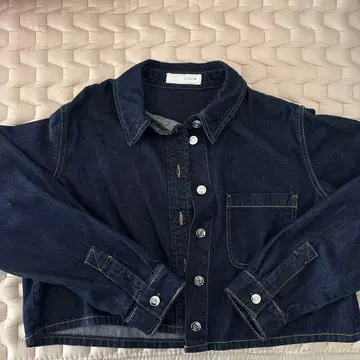 ZARA 다크 블루 크롭 데님 자켓 M