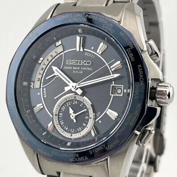 [ 작동 ] 세이코 브라이츠 월드 타임 전파 솔라 티타늄 손목시계