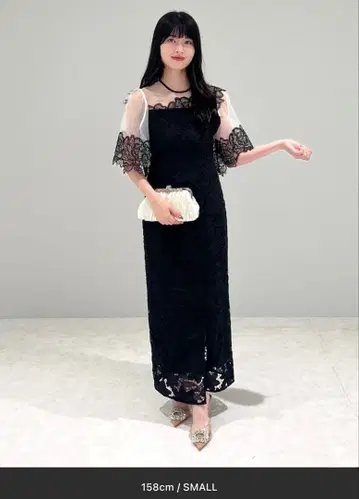 [ LEJA ] 시어 레이스 플라워 I라인 드레스 원피스