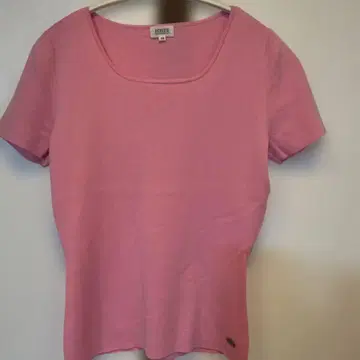 FOXY 폭시 로고 포함 반팔 니트 얇은 소재 라이트 핑크 사이즈 40