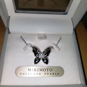 MIKIMOTO 나비 빅 펄 목걸이 SV925 STERLING 각인