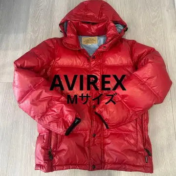 AVIREX 아비렉스 다운 자켓 나일론 빨간색 RED M 사이즈