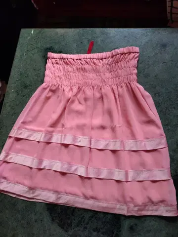 새상품 노코오노의 핑크 스트레치 셔링 플레어 스커트