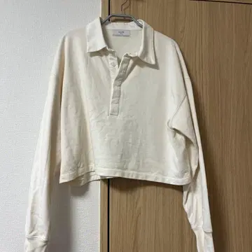 SLOBE 화이트 크롭 라거 셔츠