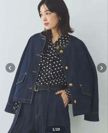 이번 시즌 신상 Greedy Brilliant 금장 버튼 데님 자켓 38